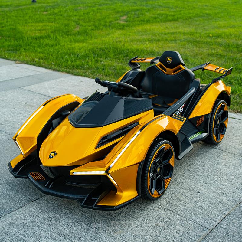 高档博基尼儿童电动四轮汽车车遥控可坐人男女宝宝玩具兰跑车小孩