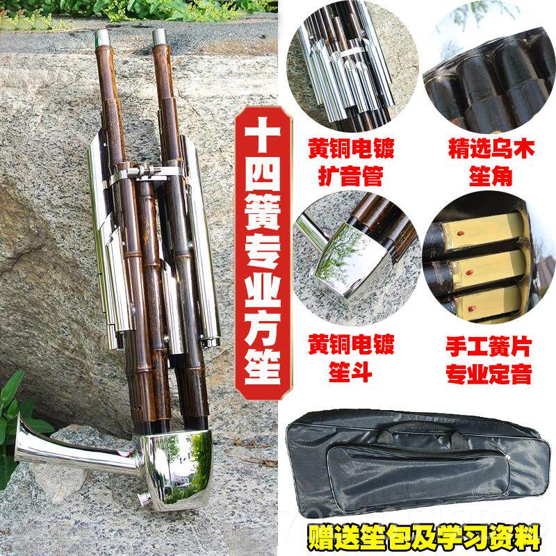 高档笙器初学专扩音14簧乐方笙民业族吹奏红白者事厂家直销笙包可