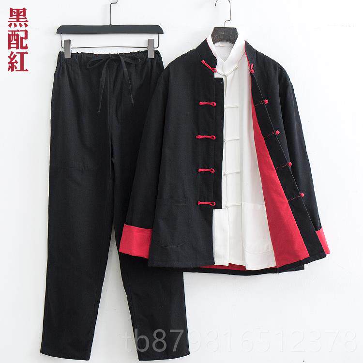 高档功装中式唐装男套装件套汉服叶问咏李小三龙同春款太极服夫武