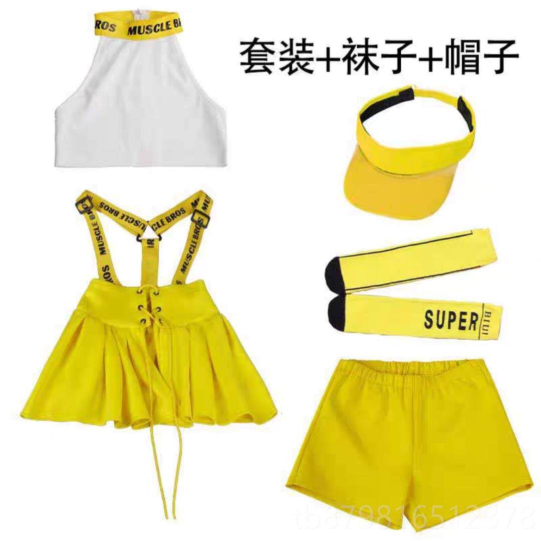 高档小学生运动会童舞起来啦啦操演出服儿表演走服童夏季女T台秀