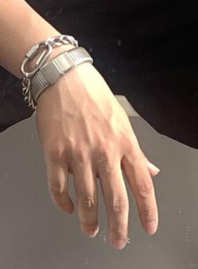 高档Daily 1|感高级复众古手环 银色小气质韩i版ns冷淡风简约情侣