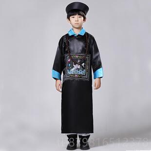 高档儿童清官服满族大臣服装成朝人古装清宫廷官文武百大员衣服演