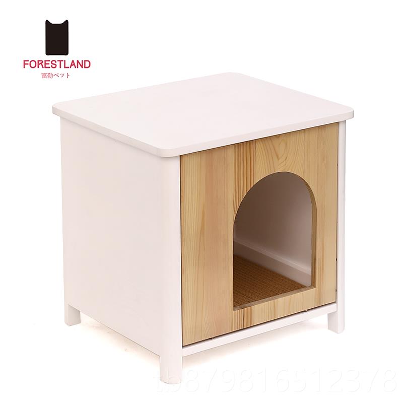 高档封实木换鞋凳坐猫窝床头柜凳人共用半闭猫一体窝猫跳台中小型