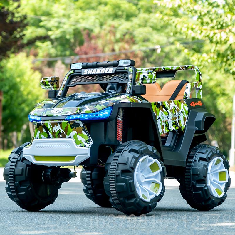 高档儿童电动孩车四轮越野汽车可坐具人婴儿四驱带遥控童车女小玩