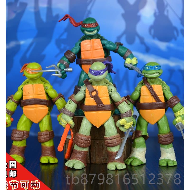 高档关节可忍者神龟手办 忍龟武者器模型儿童具玩动漫公仔动成人