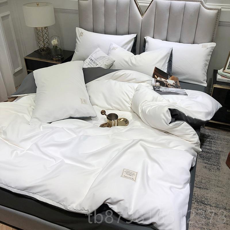 高档日式姜黄纯色花边人四件套2m民风件简约双床单床笠宿被罩宿舍