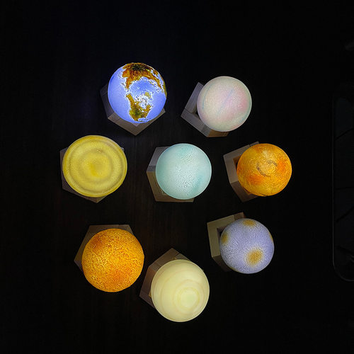 3D彩绘八大行星台灯USB小夜灯