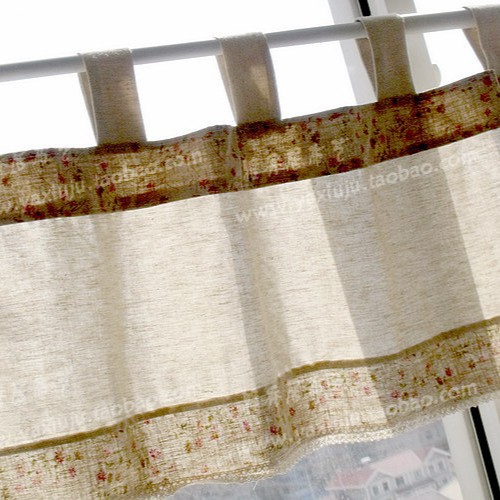 日韩风格棉麻布门帘挂帘半帘短窗帘 衣柜橱柜洗手台门帘