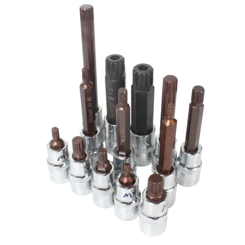 尼高M型压配旋具套筒 12角星型压胚电动套筒头 汽保改锥头M5-M17