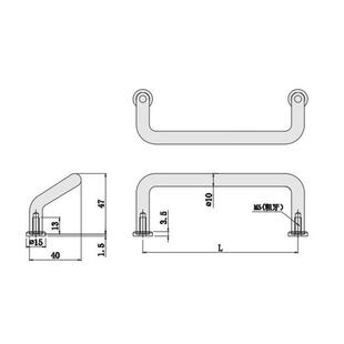 实心角型拉手U型把手圆棒异型双折弯拉手工业设备提手A-1078S