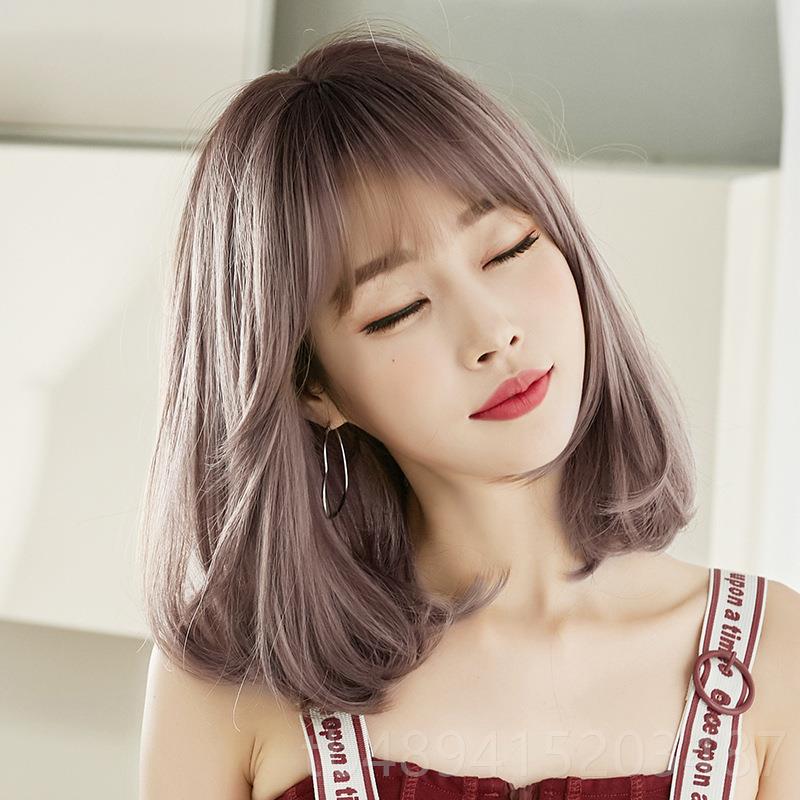 正品厂锁家假发发女短发梨花头齐整顶套自然蓬松骨肩发卷发内扣