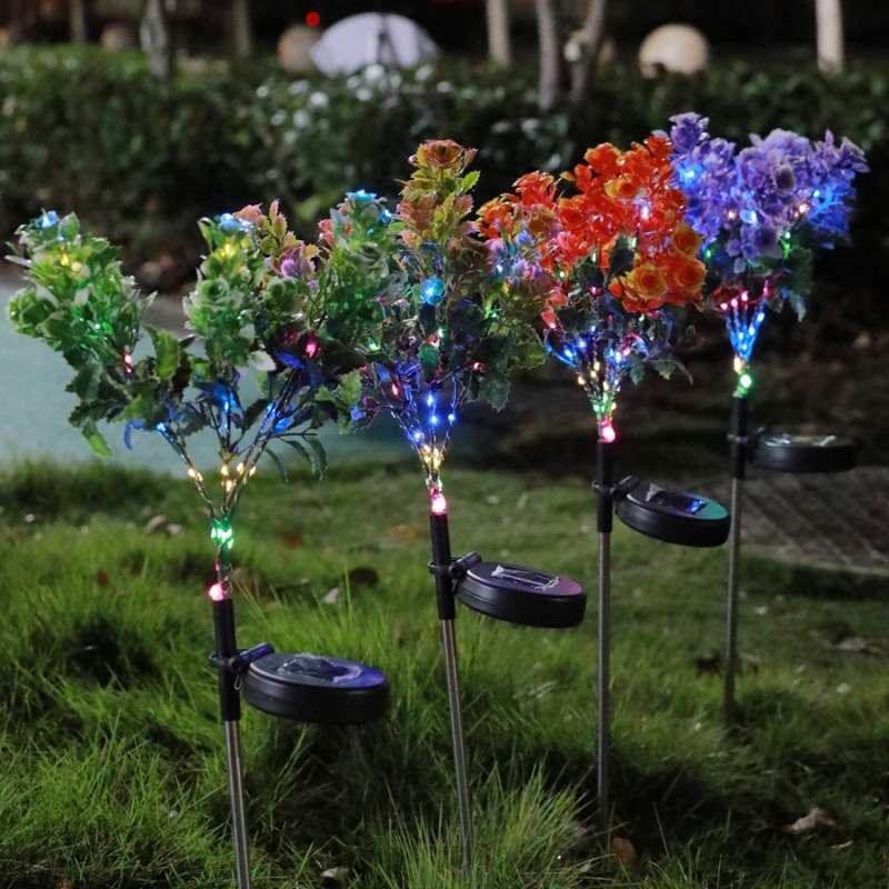 太阳能户外灯水草玫瑰花灯 led装饰庭院花园田园草坪灯园林防雨水