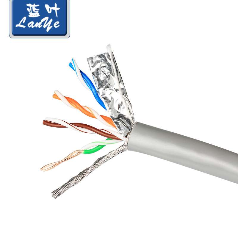 厂家直销超五类网线 0.5无氧铜双屏蔽网络线 cat5 双绞线300米足