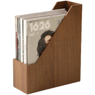 木质书房收纳盒立式桌面文件整理神器大容量书桌木制置物架书立夹