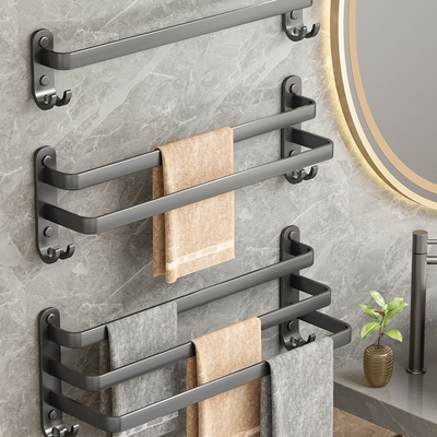 毛巾架子免打孔卫生间壁挂毛巾杆挂杆浴室浴巾架置物架厕所洗手间