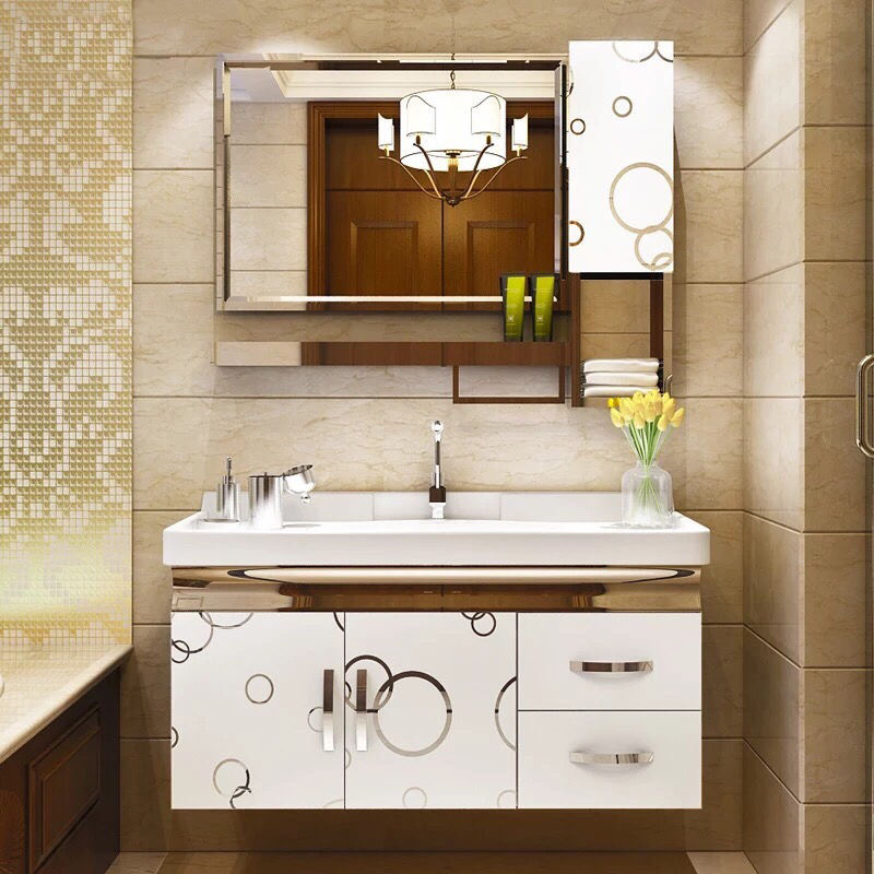 不锈钢浴室柜洗手盆组合吊柜洗漱台洗脸池小户型卫生间落地一体盆