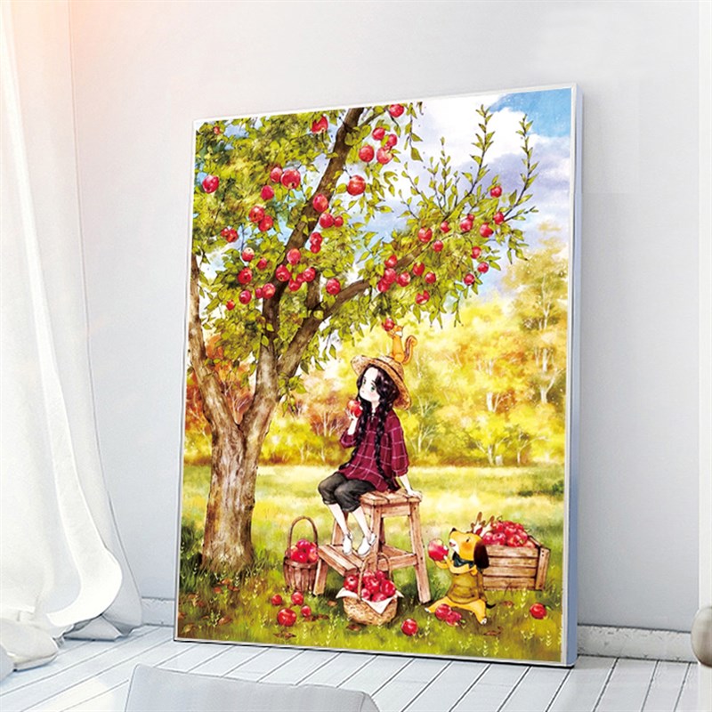 2020十字绣新款卧室线绣满绣人物卡通小件学生水晶秀刺绣立体女孩