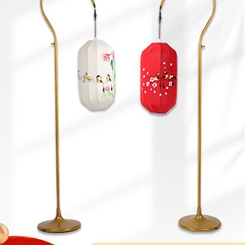 金色中式灯笼路引主题婚礼舞台布置用品婚庆道具迎宾摆件弯钩路引