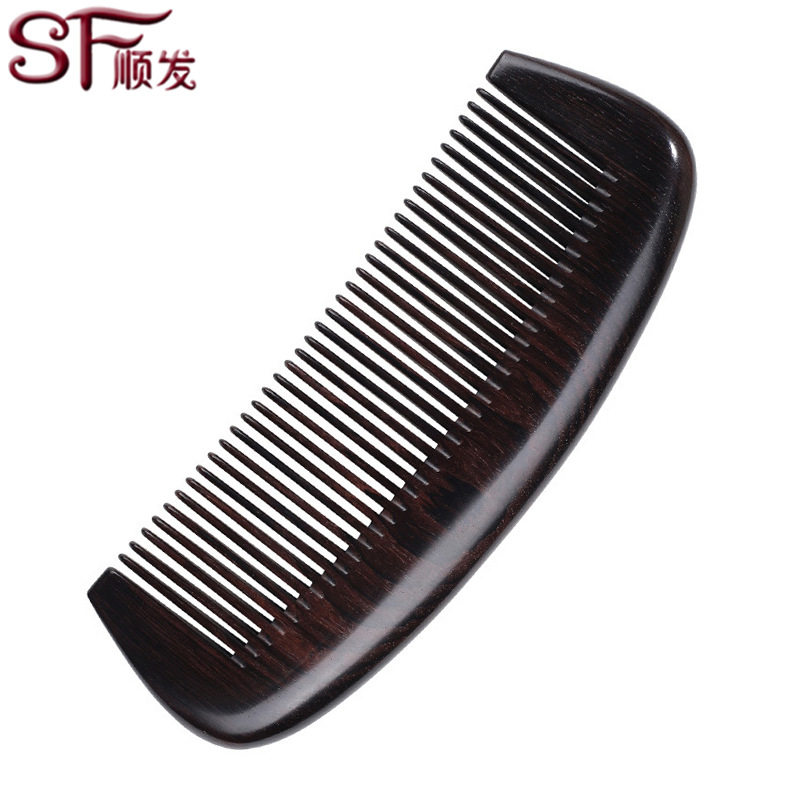 桂林顺发批发平黑檀木梳子QM611 整木乌木梳  高档精品梳