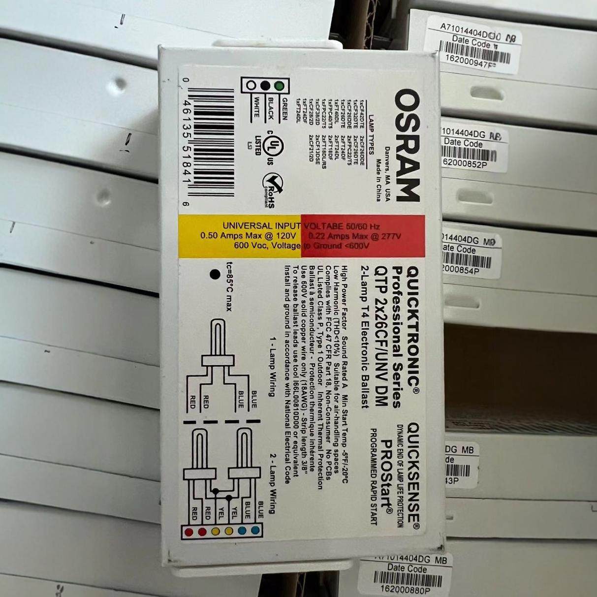 欧司朗ORRAM专业型电子镇流器，一拖二QTP2x26 CF /UN