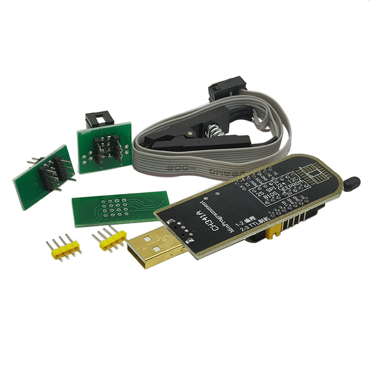 土豪金 CH341A编程器 USB 主板路由液晶 BIOS FLASH 24 25 烧录器
