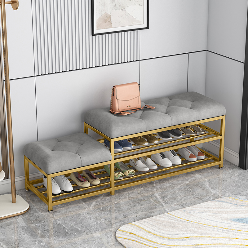 0A轻奢换鞋凳家用入户鞋架门口可坐式进门穿鞋凳一体坐垫鞋柜长条