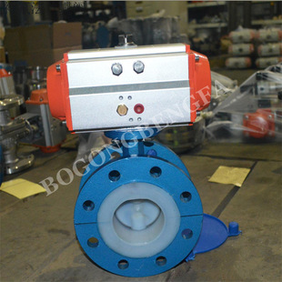 气动对夹式 D671J 气动铸钢衬胶蝶阀 气动全衬胶蝶阀 衬胶蝶阀 16C