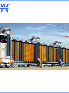 厂家 ST018磨沙深灰伸缩电动门 电动伸缩门 价格实惠