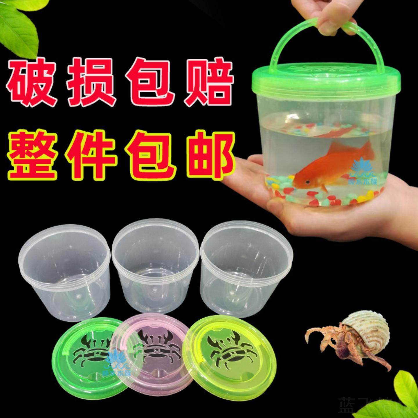 手提小鱼瓶塑料乌龟瓶透气宠物盒子斗鱼杯耐摔龟盒蟹桶捞鱼桶龟缸,宠物/宠物食品及用品,龟缸,淘宝优惠券,粉丝福利购,淘宝优惠卷