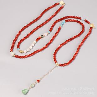 工厂压襟汉服吊坠装饰项链新中式古风璎珞马面裙旗袍配