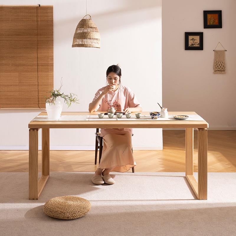 纯实木大板茶桌新中式简约茶几家用客厅书房办公室大桌子泡茶台