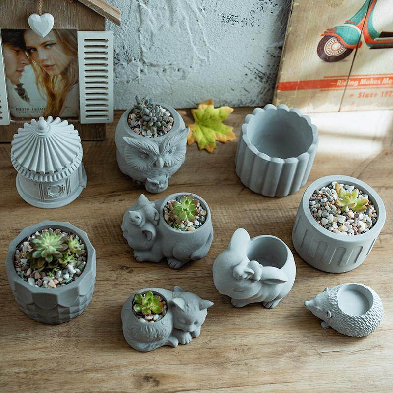 卡通动物趴睡硅胶模具水泥石膏树脂工艺花盆模具手工笔筒花盆装饰,厨房/烹饪用具,烘焙模具,淘宝优惠券,粉丝福利购,淘宝优惠卷