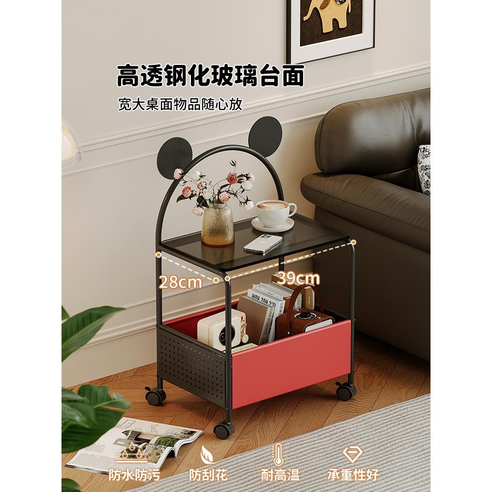 沙发边几可移动客厅迷你茶几零食小推车置物架轻奢高级感边桌带轮