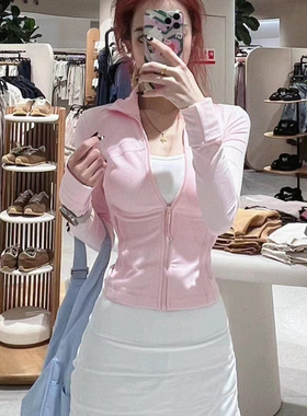 lu同款短款瑜伽服立领夹克Define修身女士户外运动健身跑步原厂
