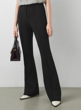 明星同款朗z姿家复古阔腿微喇长裤女法式职业西装裤2025秋季新款