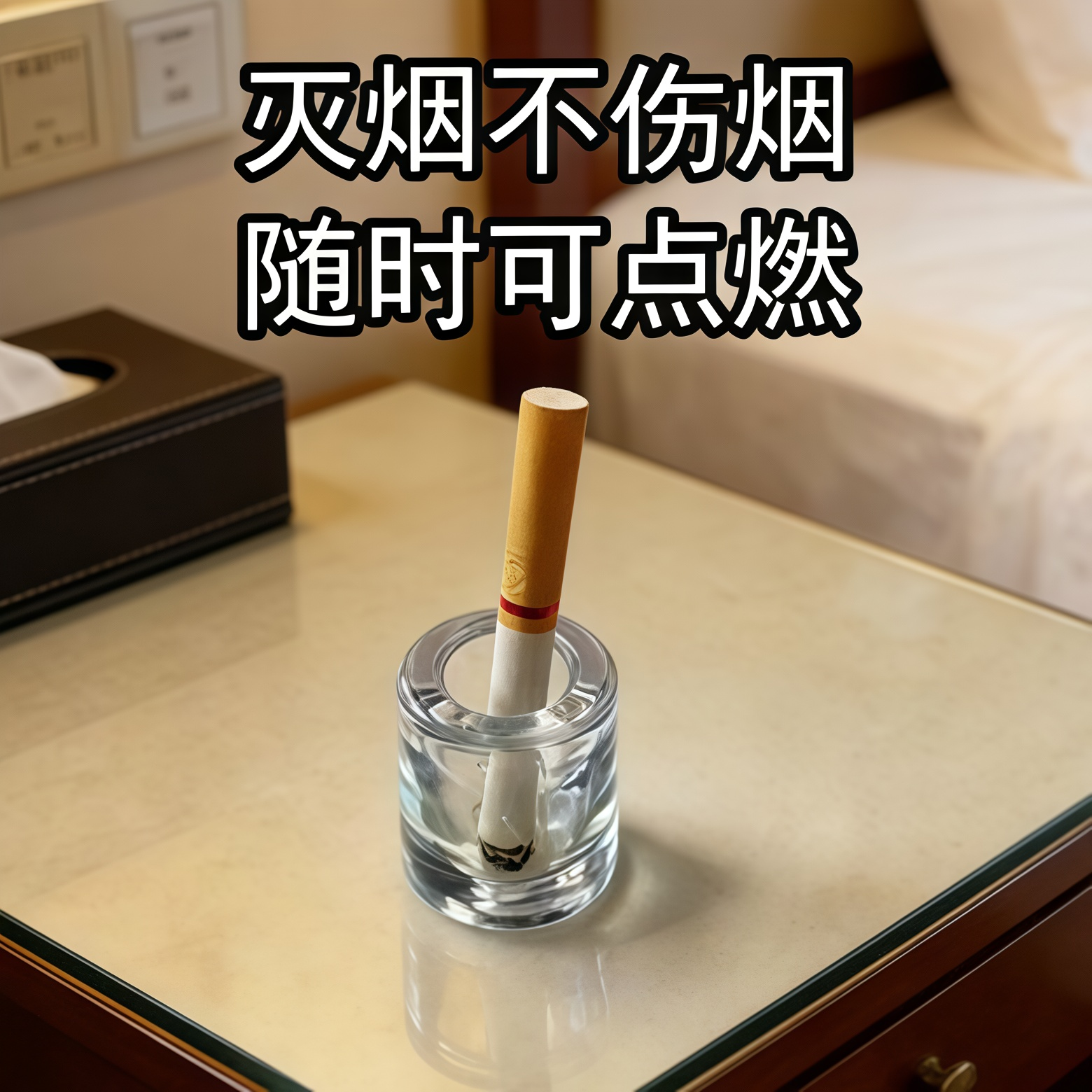 烟头收纳柱多功能家用熄烟缸耐热灭火盒熄火器透明笔具牙刷收纳座