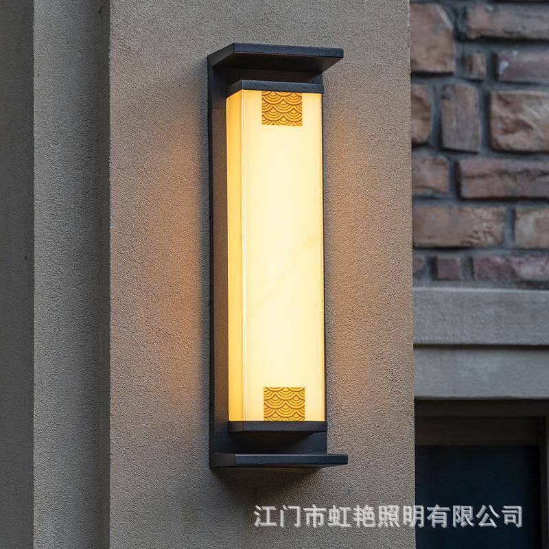 太阳能新中式壁灯户外免接线庭院灯酒店民宿门头灯防水别墅外墙灯