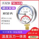 60双显表10bar分水器地暖水压表上海方峻 包邮 温度压力一体表WY