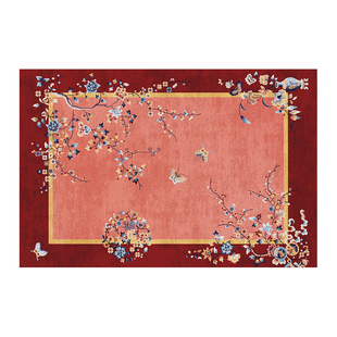 本意新中式国风客厅地毯家用卧室床边毯古风茶几毯禅意室满铺定制