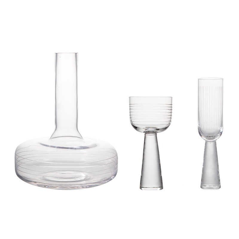 高级感水晶玻璃醒酒器红酒杯香槟杯家用套装酒柜高端装饰摆件轻奢