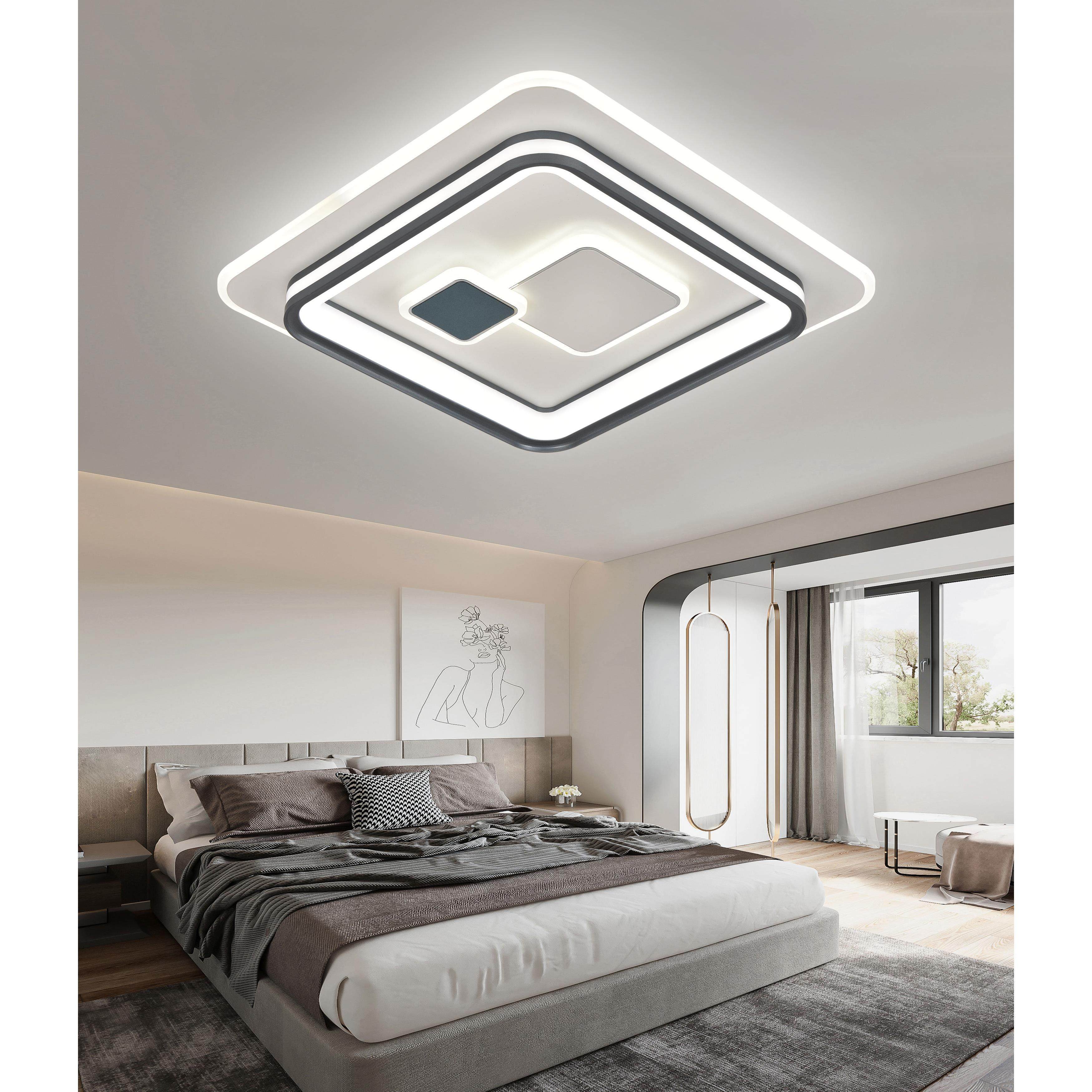 led吸顶灯卧室方形新款简约现代房间护眼全光谱超亮超薄北欧餐厅