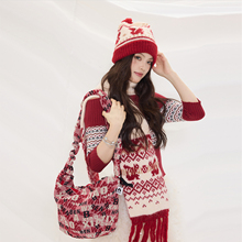 WANGXIAOBEN原创新款圣诞系列休闲简约女款单肩包斜挎包CD2009604