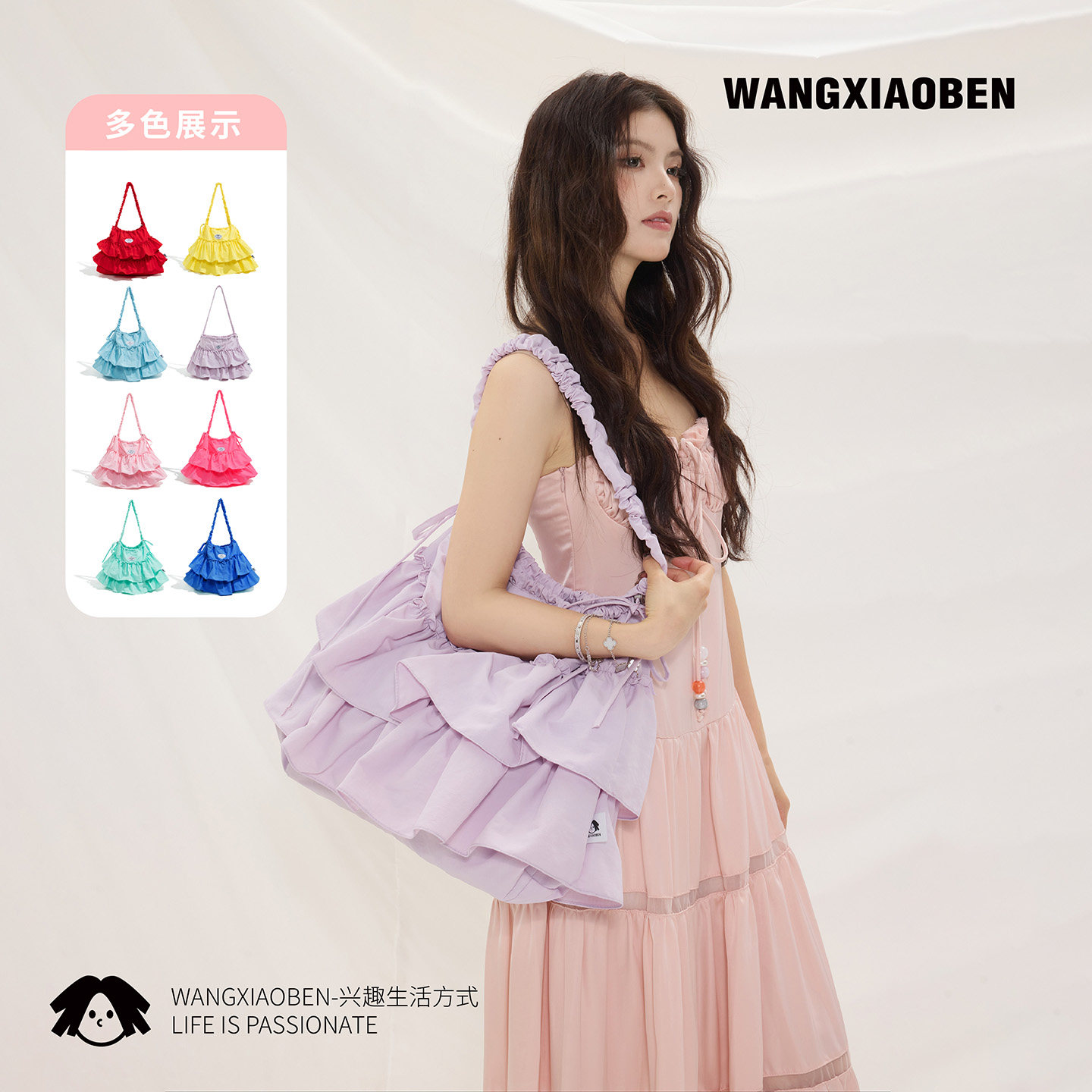 WANGXIAOBEN原创新款多巴胺色系糖果纯色单肩包斜挎包DA2015205,箱包皮具/热销女包/男包,通用款女包,淘宝优惠券,粉丝福利购,淘宝优惠卷