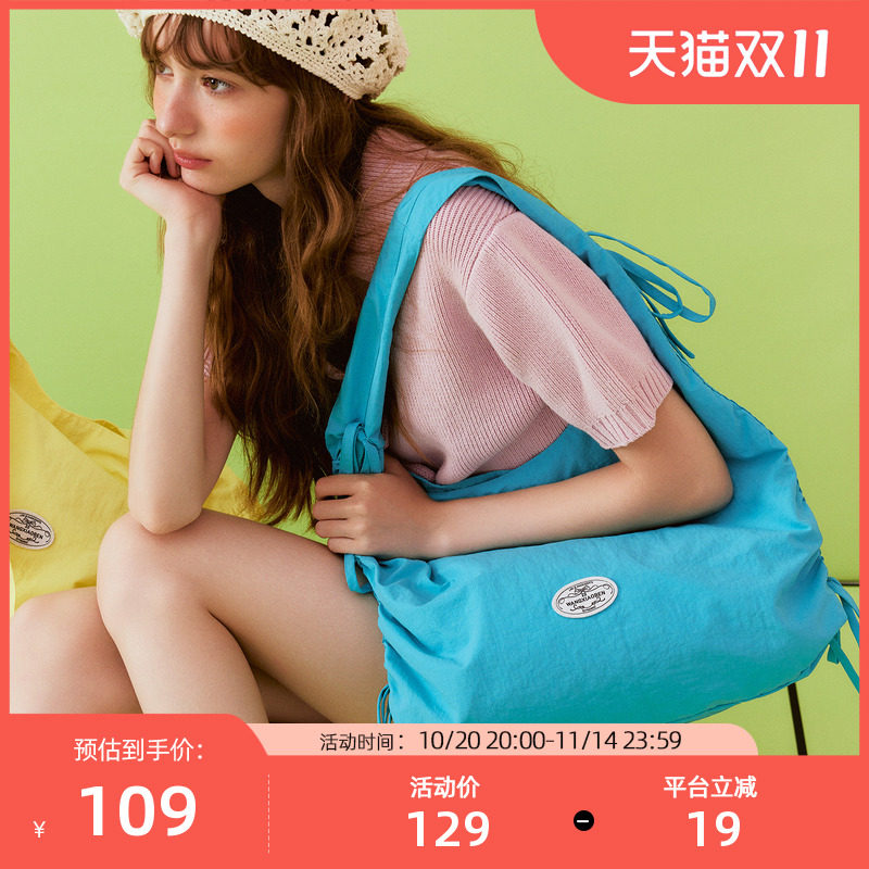 王小笨多巴胺单肩背包蝴蝶结抽绳包CB2002005