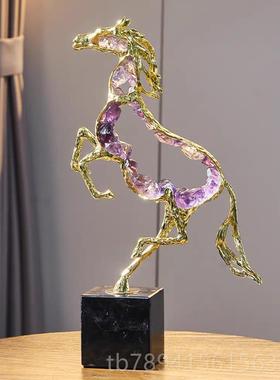 高档轻奢高档马到财成功摆件装品品工艺电视柜酒柜玄关饰家居招欧