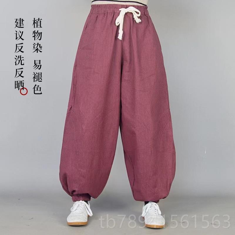 高档感恩太极024春2秋新款太中纯棉极裤女中国式风宽松太极拳练功图片
