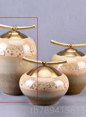 高档新中式陶瓷罐摆件样房客厅玄关板电视艺柜办公室书桌品术软装