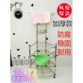 高档厚加新款 架浴室厨房置物架卫生间毛 锈钢落地洗四脸盆架不角