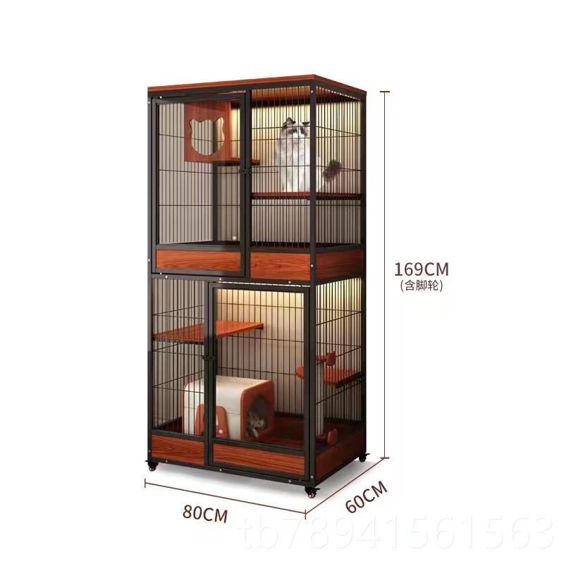 高档猫墅家用号实木大空间水超大豪华猫笼猫舍室内猫窝防别全景笼