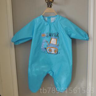 高档童儿连体罩衣裤男童秋冬防脏防婴水防护衣宝宝幼女儿园小孩爬